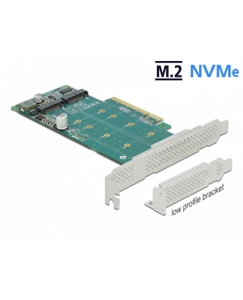 DeLOCK PCI Express x8 card to 2 x internal NVMe M.2 Key M - bifurcation, controller