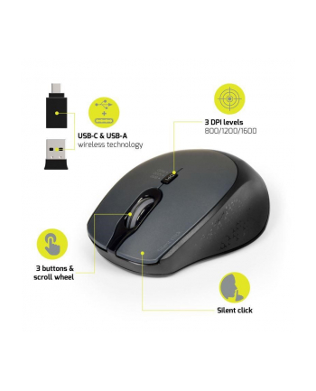 Mysz PORT DESIGNS OFFICE PRO SILENT WIRELESS -BLACK