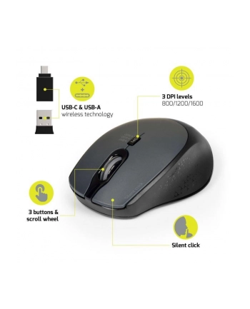 Mysz PORT DESIGNS OFFICE PRO SILENT WIRELESS -BLACK