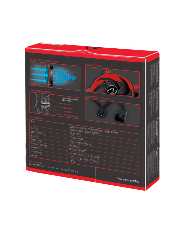 arctic cooling WENTYLATOR ARCTIC BIONIX P120 (RED) 120mm główny