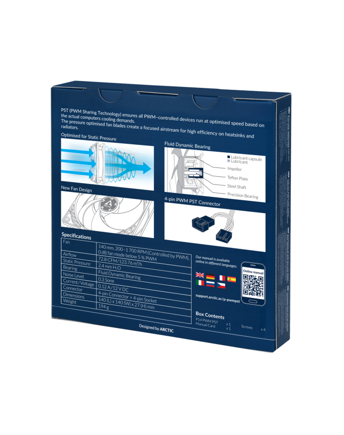 arctic cooling WENTYLATOR ARCTIC P14 PWM PST (Kolor: CZARNY/Kolor: CZARNY) 140mm główny