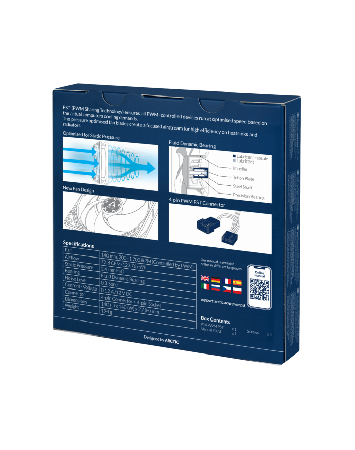 arctic cooling WENTYLATOR ARCTIC P14 PWM PST (White/Transparent) 140mm główny