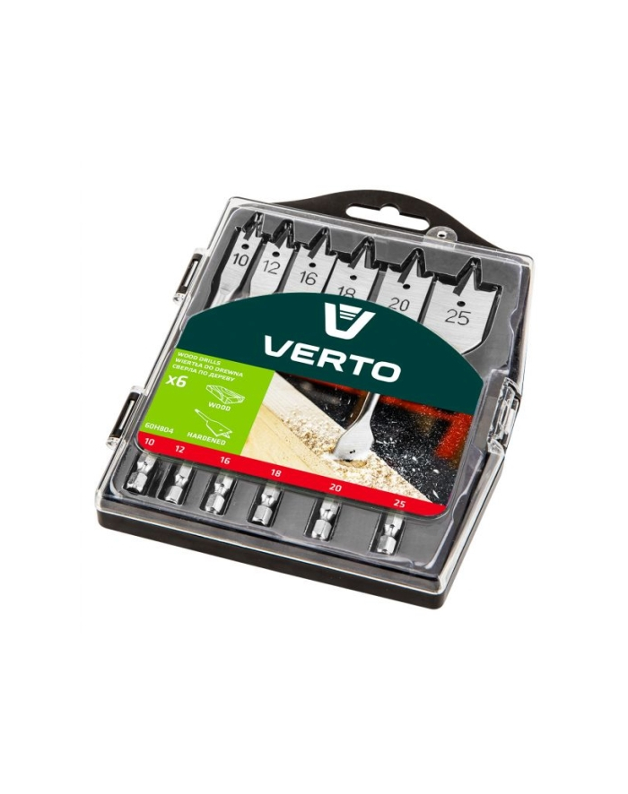 Wiertła do drewna łopatkowe  10 12 16 18 20 25mm  zestaw 6 szt Verto główny