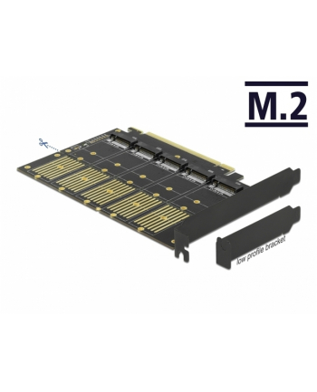 D-ELOCK KARTA PCI-E X16 -> 5X M2 LOW PROFILE KEY B + ADAPTERY SATA 90435