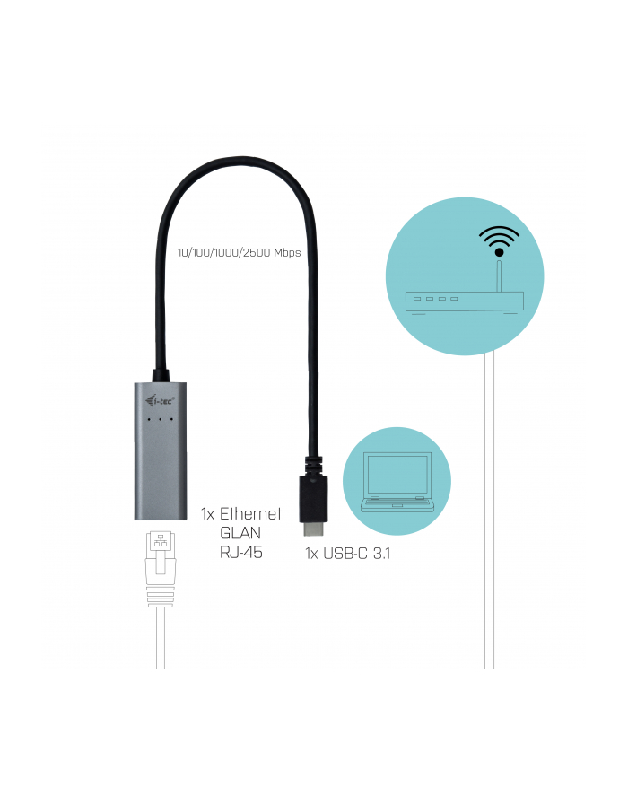 i-tec USB-C Metal 2.5Gb ps Ethernet Adapter główny