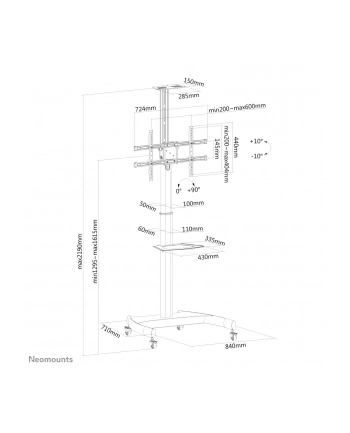 neomounts by newstar Stojak mobilny do monitora PLASMA-M1900E nr 2