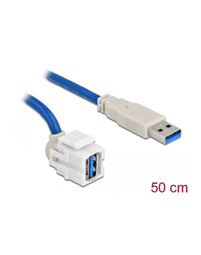D-ELOCK Keystone module USB-A F 3.0 -> USB-A M 250 degree with 50cm cable główny