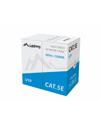 LANBERG LAN cable UTP cat.5e 305m solid CCA Kolor: CZARNY