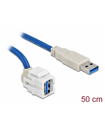 D-ELOCK Keystone module USB-A F 3.0 -> USB-A M 250 degree with 50cm cable