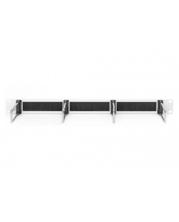 DIGITUS DN-97668 1U cable management panel with brush 4xsteel rings 40x75mm grey RAL 7035 nr 1