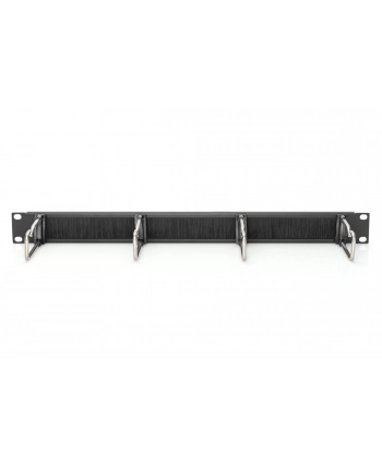 DIGITUS DN-97669 1U cable management panel with brush 4xsteel rings 40x75mm Kolor: CZARNY RAL 9005 nr 1