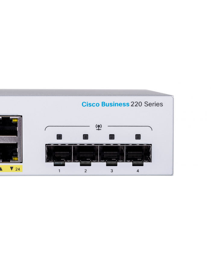 CISCO Business Switching CBS220 Smart 24-port Gigabit PoE 195W 4x1G SFP uplink główny