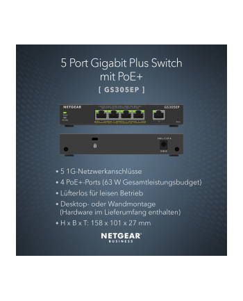 netgear Przełącznik GS305EP 5x1GE (4xPoE+)