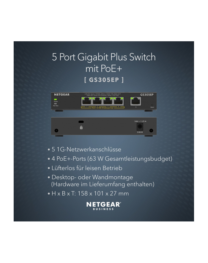 netgear Przełącznik GS305EP 5x1GE (4xPoE+) główny