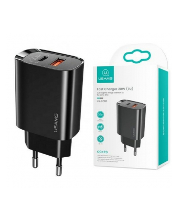 usams Ładowarka sieciowa 1xUSB-C+1xUSB T35 20W PD3.0 QC3.0 Fast charging