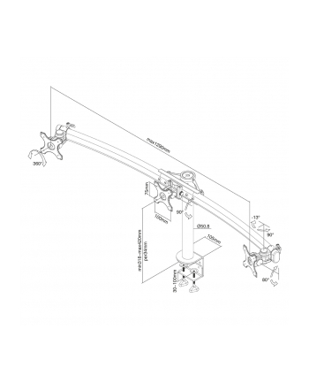 neomounts by newstar Uchwyt biurkowy potrójny LCD FPMA-D700D3