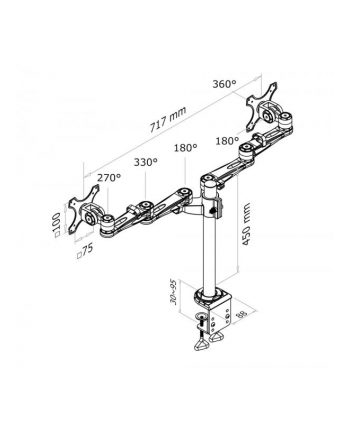 neomounts by newstar Uchwyt biurkowy podwójny LCD FPMA-D935D