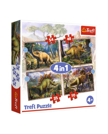 Puzzle 4w1 Ciekawe dinozaury 34383 Trefl