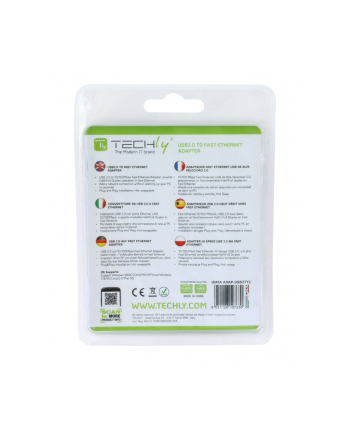 TECHLY Karta Sieciowa Adapter USB-A 2.0 na RJ45 10/100Mbps