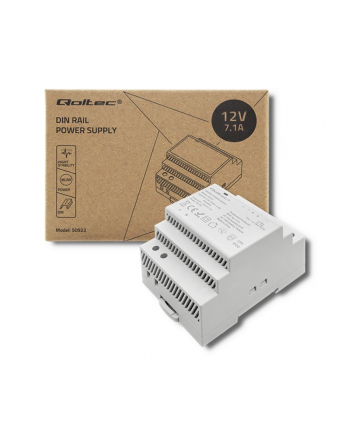 qoltec Zasilacz na szynę DIN 85.2W | 12V | 7.1A | Szary