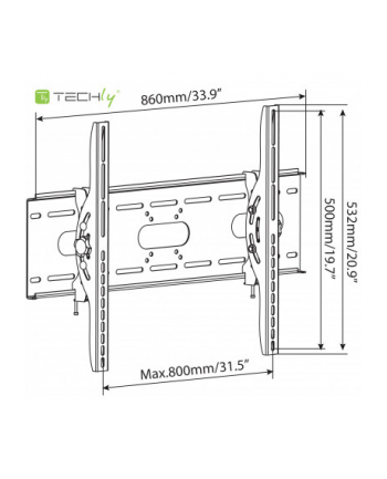 TECHLY Uchwyt Ścienny TV LCD/LED 42-80inch 80kg Uchylny Slim