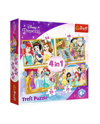 Puzzle 4w1 35,48,54,70el Szczęśliwy dzień. Księżniczki. Princess 34385 Trefl p8