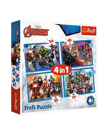 Puzzle 4w1 35,48,54,70el Odważni Avengersi. Avengers 34386 Trefl p8 nr 2