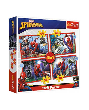 Puzzle 4w1 Bohaterski Spider-Man / Disney Marvel Spiderman 34384 Trefl