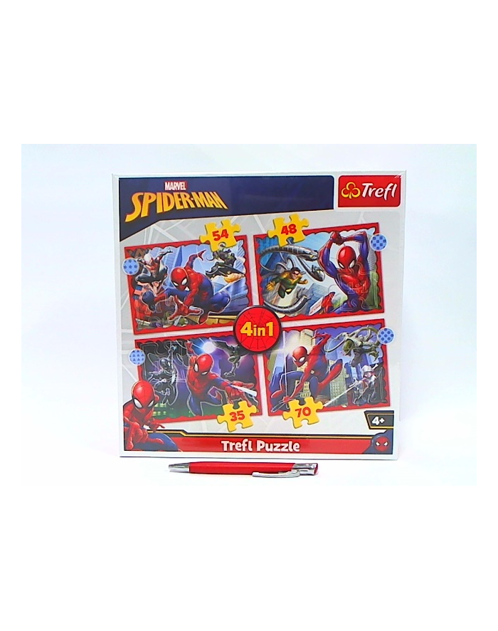 Puzzle 4w1 Bohaterski Spider-Man / Disney Marvel Spiderman 34384 Trefl główny