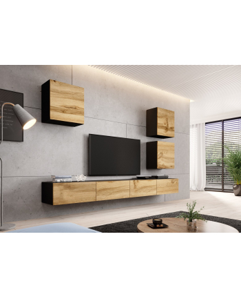 cama meble Zestaw VIGO 22 (2xRTV140+3xKW) czarny/dąb wotan nr 1