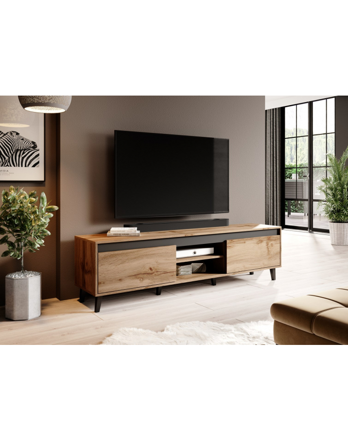 cama meble Szafka RTV NORD II 170cm dąb wotan/antracyt główny