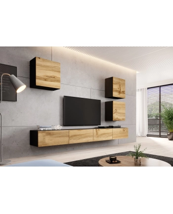 cama meble Witryna VIGO kwadrat 50/50/30 czarny/dąb wotan nr 1