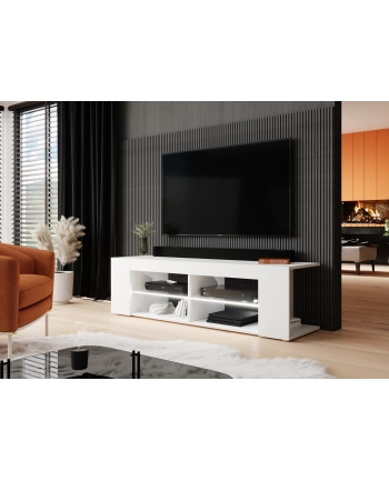 cama meble Szafka RTV TEXAS 50/134/40 biały/biały połysk nr 1