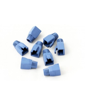Osłonka DIGITUS na wtyk RJ45 (w opak. 10 szt.), niebieski, do kabli o dużej średnicy (do 7,5 mm)