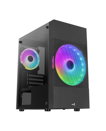 Aerocool Atomic Lite v2 Micro-ATX Gehäuse, RGB, Tempered Glass - czarny
