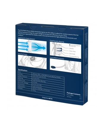 Arctic Cooling Arctic P14 PWM Fan, biały/transparent - 140mm