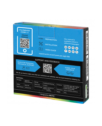 Arctic Cooling Arctic P12 PWM PST A-RGB 0db Fan, czarny - 120mm