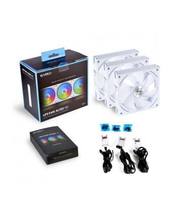 Lian Li UNI FAN AL120 RGB PWM Fan, 3er Pack include Controller - 120mm, biały