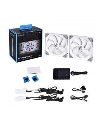 Lian Li UNI FAN SL140 RGB PWM Fan, 2er Pack include Controller - 140mm, biały