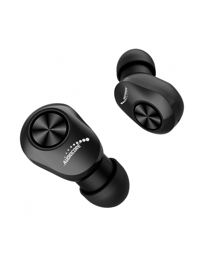 Słuchawki z mikrofonem Audiocore AC580 douszne TWS BT 5.1 30mAh, baza do ładowania 300mAh, czarne główny
