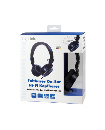 Słuchawki stereo LogiLink HS0049BK składane, czarne