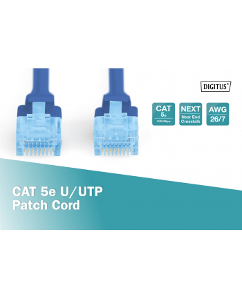 Patchcord DIGITUS UTP kat. 5e 0,5m PVC niebieski