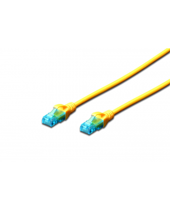 Patchcord DIGITUS UTP kat. 5e 0,5m PVC żółty