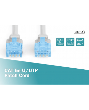 Patchcord DIGITUS UTP kat. 5e 0,5m PVC szary