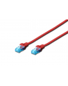 Patchcord DIGITUS UTP kat. 5e 2m PVC czerwony - nr 1