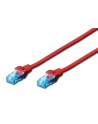 Patchcord DIGITUS UTP kat. 5e 3m PVC czerwony - nr 1