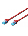 Patchcord DIGITUS UTP kat. 5e 5m PVC czerwony - nr 1