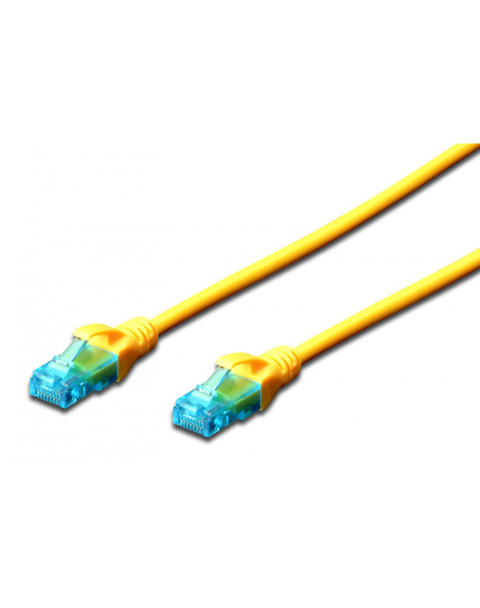 Patchcord DIGITUS UTP kat. 5e 5m PVC żółty główny