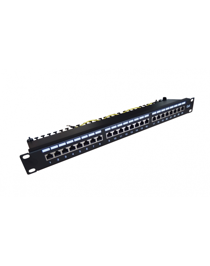 Patch panel DIGITUS 19'' 24x RJ45 S/FTP kat. 6 1U z tacką główny