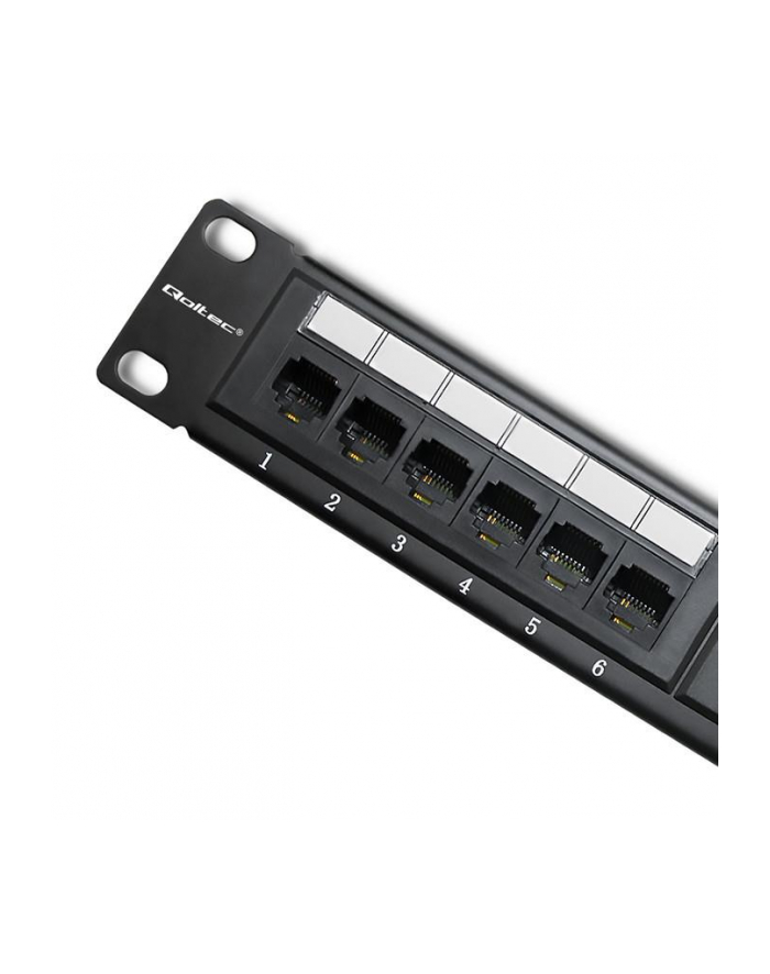 Patch panel RACK QOLTEC 24 porty | kat.6 UTP | Czarny główny